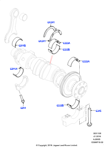 05AC Kurbelwelle/Kolben/Lagerschalen L538 RANGE ROVER EVOQUE 2012 - 2018 (L538),Gebaut in Brasilien