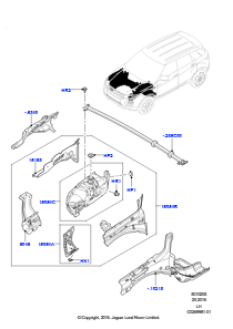 05L Front-, Stehbleche u. Längsträger L538 RANGE ROVER EVOQUE 2012 - 2018 (L538),Hergestellt in Werk Changsu (China)