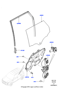 15D Scheiben/Fensterbet. - Tür hinten L538 RANGE ROVER EVOQUE 2012 - 2018 (L538),Hergestellt in Werk Changsu (China)
