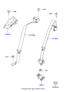 10D Sicherheitsgurte hinten L538 RANGE ROVER EVOQUE 2012 - 2018 (L538),Hergestellt in Werk Changsu (China)