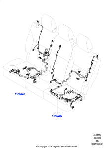 14D Kabelstrang - Sitz L462 DISCOVERY 5 2017 > (L462),M. el. Lehnenverst. – Rücksitz