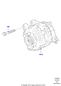 05C Generator u. Befestigungen L462 DISCOVERY 5 2017 > (L462),2.0L I4 DSL MID DOHC AJ200