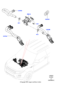 15E Heizungsschläuche L538 RANGE ROVER EVOQUE 2012 - 2018 (L538),Werk Halewood