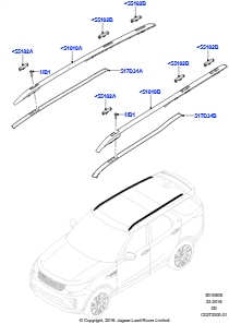 05A Dachgepäckträger-Systeme L462 DISCOVERY 5 2017 > (L462),Dachgep. - silber lack. Schienen