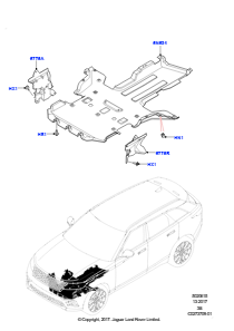 15A Spritz- und Hitzeschutzschilde L560 RANGE ROVER VELAR 2017 > (L560)