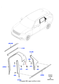 10C Türen h., Scharniere u. Dicht. L560 RANGE ROVER VELAR 2017 > (L560)