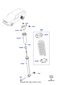 10A Hinterfedern/Stoßdämpfer L560 RANGE ROVER VELAR 2017 > (L560),Mit Standard-Schraubenfederaufh.