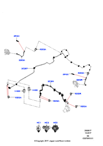 17A Bremsleitungen hinten L560 RANGE ROVER VELAR 2017 > (L560),Rechtslenker