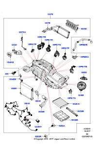 10B Heiz./Klimaanlage, interne Bauteile L560 RANGE ROVER VELAR 2017 > (L560),Mit Klimaanlage - vorn/hinten