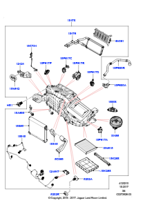 10A Heiz./Klimaanlage, interne Bauteile L560 RANGE ROVER VELAR 2017 > (L560),Mit Komfort-Klimaanl. vorn (IHKA)