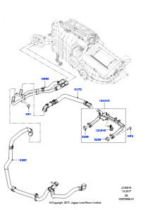 15J Heizungsschläuche L560 RANGE ROVER VELAR 2017 > (L560),5.0LP Aj133 Dohc Cda S/C Enhanced