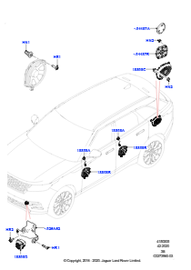 05A Lautsprecher L560 RANGE ROVER VELAR 2017 > (L560),Standard-Audiogerät (Grundausst.)