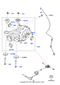 05F Hinterachse L494 RANGE ROVER SPORT 2014 - 2022 (L494),Hinterachsgetriebe ungeschützt