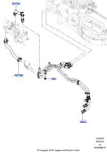 15BJ Heizungsschläuche L494 RANGE ROVER SPORT 2014 - 2022 (L494),2.0L I4 DSL HIGH DOHC AJ200