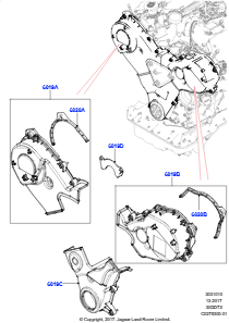 10C Abdeckung Nockenwellenantrieb L560 RANGE ROVER VELAR 2017 > (L560),3.0L V6 Dieselmotor
