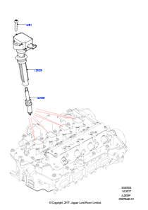 05AA Zündspule/Kabel/Zündkerzen L494 RANGE ROVER SPORT 2014 - 2022 (L494),2.0L I4 DOHC AJ200 Benz., mittl. L.