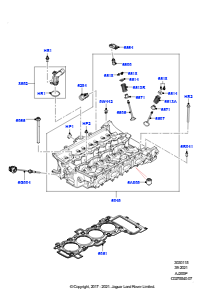 15AA Zylinderkopf L462 DISCOVERY 5 2017 > (L462),2.0L I4 DOHC AJ200 Benz., mittl. L.