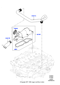 05AA Abgasentgiftung - Kurbelgehäuse L462 DISCOVERY 5 2017 > (L462),2.0L I4 DOHC AJ200 Benz., mittl. L.