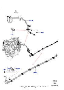 10AC Kraftstoffleitungen L560 RANGE ROVER VELAR 2017 > (L560),2.0L I4 DOHC AJ200 Benz., mittl. L.