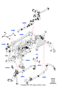 05D Leitungen u. Schläuche - Kühlsystem L560 RANGE ROVER VELAR 2017 > (L560),Mit Standard-Motorkühlsystem