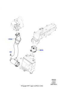 10AH Zw.kühler/Luftführung/Schläuche L560 RANGE ROVER VELAR 2017 > (L560),2.0L I4 DSL MID DOHC AJ200