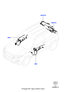 13G Kabelstrang - Karosserieöffnungen L538 RANGE ROVER EVOQUE 2012 - 2018 (L538),Werk Halewood