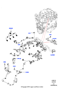 10AL Kabelstrang - Motor u. Spritzwand L494 RANGE ROVER SPORT 2014 - 2022 (L494),2.0L Aj200P Hallo Phev