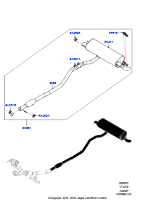 07AE Auspuffanlage hinten L538 RANGE ROVER EVOQUE 2012 - 2018 (L538),2-türiges Cabriolet