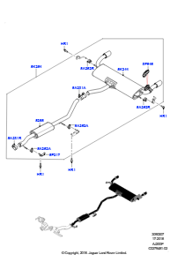 07AG Auspuffanlage hinten L550 DISCOVERY SPORT 2015 > (L550),Werk Halewood
