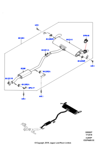 07AJ Auspuffanlage hinten L550 DISCOVERY SPORT 2015 > (L550),Werk Halewood