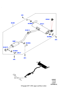 07AK Auspuffanlage hinten L550 DISCOVERY SPORT 2015 > (L550),Werk Halewood