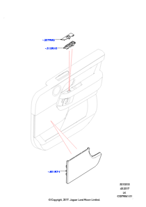 15F Einbau - Verkleidung - Tür vorn L405 RANGE ROVER 2013 - 2022