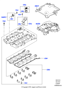 15AC Zylinderkopfhaube L462 DISCOVERY 5 2017 > (L462),2.0L I4 DOHC AJ200 Benz., hohe L.