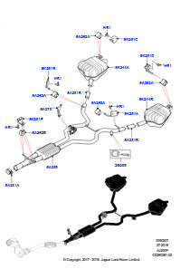 07AO Auspuffanlage hinten L462 DISCOVERY 5 2017 > (L462),2.0L I4 DOHC AJ200 Benz., hohe L.