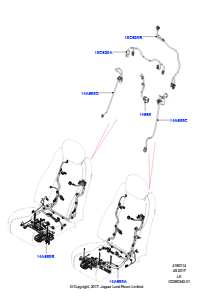 14AC Kabelstrang - Sitz L405 RANGE ROVER 2013 - 2022,Rechtslenker