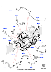 05AK Leitungen u. Schläuche - Kühlsystem L494 RANGE ROVER SPORT 2014 - 2022 (L494),2.0L I4 DOHC AJ200 Benz., hohe L.