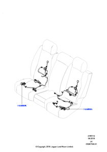 14BC Kabelstrang - Sitz L405 RANGE ROVER 2013 - 2022,Get. man. umklappb. Rücksitz 60/40