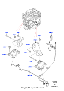 05D Motoraufhängung L462 DISCOVERY 5 2017 > (L462),2.0L I4 DOHC AJ200 Benz., hohe L.