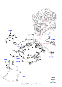10AM Kabelstrang - Motor u. Spritzwand L494 RANGE ROVER SPORT 2014 - 2022 (L494),2.0L I4 DOHC AJ200 Benz., hohe L.