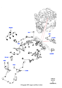 10AL Kabelstrang - Motor u. Spritzwand L405 RANGE ROVER 2013 - 2022,2.0L Aj200P Hallo Phev