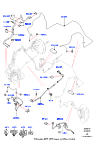 15H Bremsleitungen vorn L494 RANGE ROVER SPORT 2014 - 2022 (L494),Rechtslenker