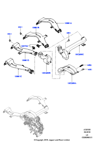 05F Belüft.-/Frischluftdüsen u. -führ. L405 RANGE ROVER 2013 - 2022,Premium-Klimaanlage vorn/hinten