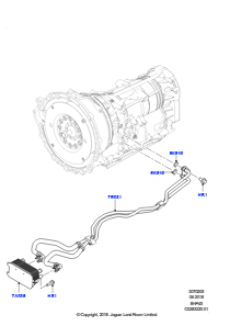 05E Getriebekühlsystem L494 RANGE ROVER SPORT 2014 - 2022 (L494),2.0L I4 DOHC AJ200 Benz., hohe L.