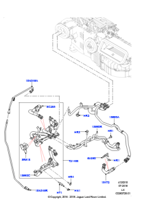 15BS Heizungsschläuche L494 RANGE ROVER SPORT 2014 - 2022 (L494),2.0L I4 DOHC AJ200 Benz., hohe L.