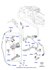 15BW Heizungsschläuche L494 RANGE ROVER SPORT 2014 - 2022 (L494),2.0L I4 DOHC AJ200 Benz., hohe L.