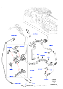 15BY Heizungsschläuche L494 RANGE ROVER SPORT 2014 - 2022 (L494),2.0L I4 DOHC AJ200 Benz., hohe L.