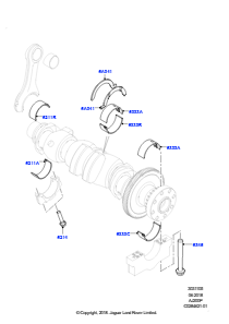 05AC Kurbelwelle/Kolben/Lagerschalen L538 RANGE ROVER EVOQUE 2012 - 2018 (L538),Hergestellt in Werk Changsu (China)