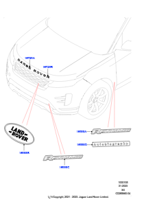 05AA Schriftzüge L551 NEW RANGE ROVER EVOQUE 2019 > (L551),Werk Halewood