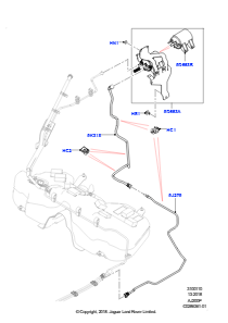 10BH Kraftstoffleitungen L560 RANGE ROVER VELAR 2017 > (L560),2.0L I4 DOHC AJ200 Benz., mittl. L.