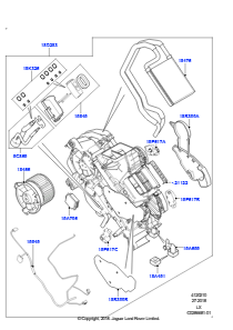10C Heiz./Klimaanlage, interne Bauteile L494 RANGE ROVER SPORT 2014 - 2022 (L494),Mit Klimaanlage - vorn/hinten